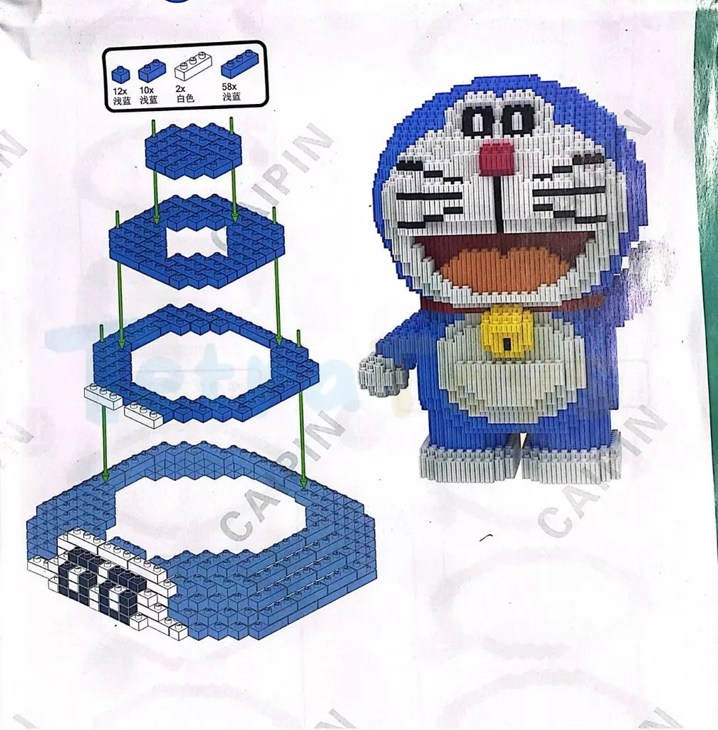 Giấy Hướng Dẫn Lắp Lego Doraemon 30cm tờ số 10