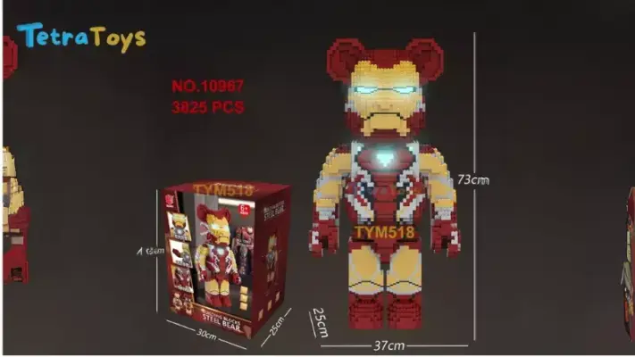 Lego Bearbrick Iron Man 73cm